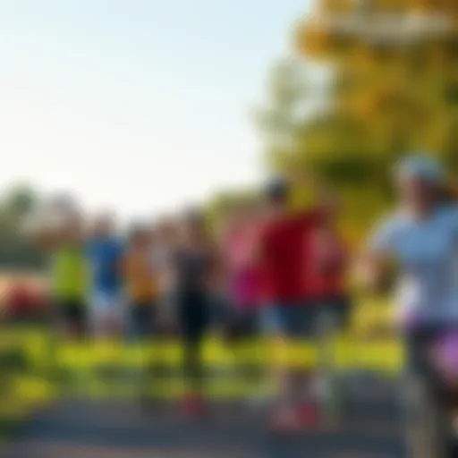 A group of people enjoying outdoor activities like running and biking while taking pictures to capture their active day for a contest.