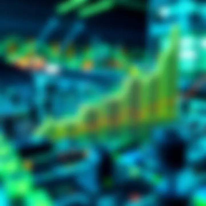 Visual representation of Algorand's energy-efficient blockchain technology showcasing a graph with a green theme indicating low energy consumption compared to other blockchains.