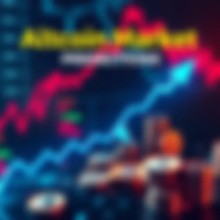 A graphic showing rising altcoin prices with coins like Ethereum and various alternative cryptocurrencies prominently displayed, alongside a bullish trend line and an upward arrow.