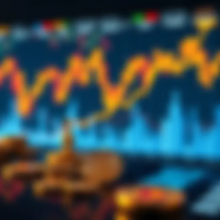 A graphic showing a rising trend line with altcoins and a declining Bitcoin dominance chart in the background.