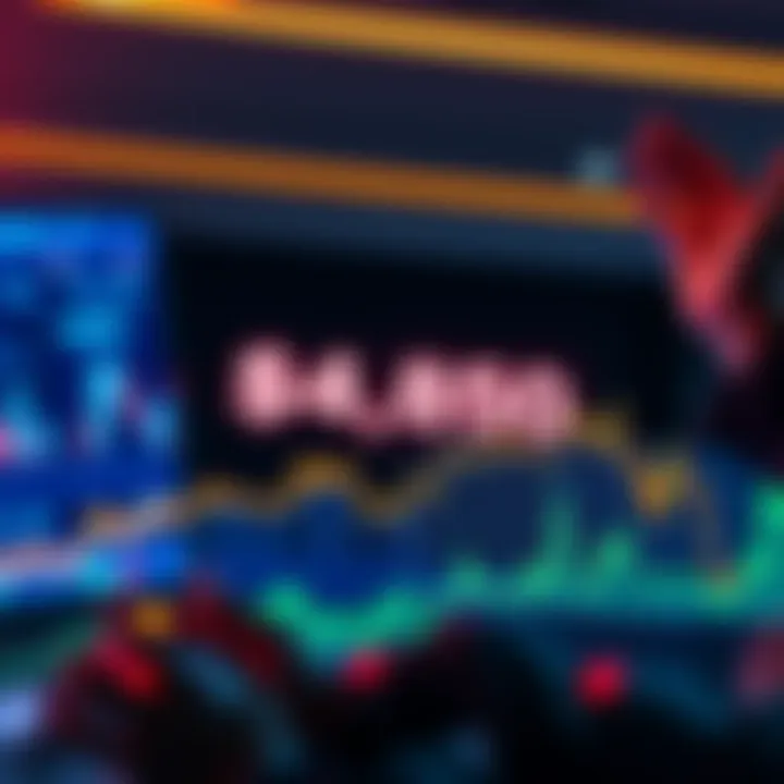 A digital graph showing an asset crossing the $4,850 mark with an upward trend and cheering investors in the background.