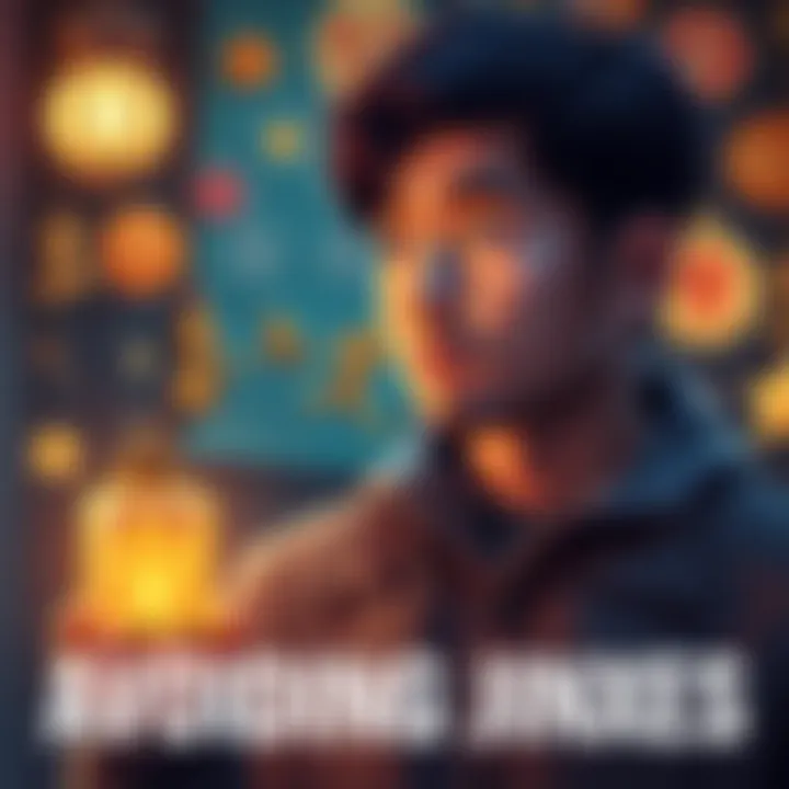 Avoiding Jinxes Concept A person looking thoughtful while holding a lucky charm, surrounded by symbols of good and bad luck, reflecting on jinxing their luck.