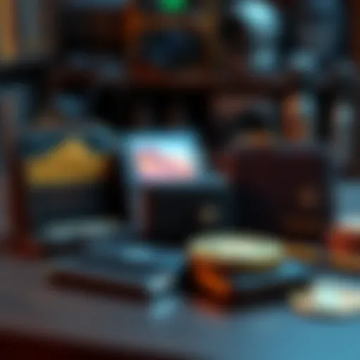 Different web and cold wallets for cryptocurrency storage on a table