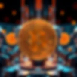 A visual representation of Bitcoin symbols alongside robotic figures, highlighting the relationship between cryptocurrency and the future of work affected by AI.