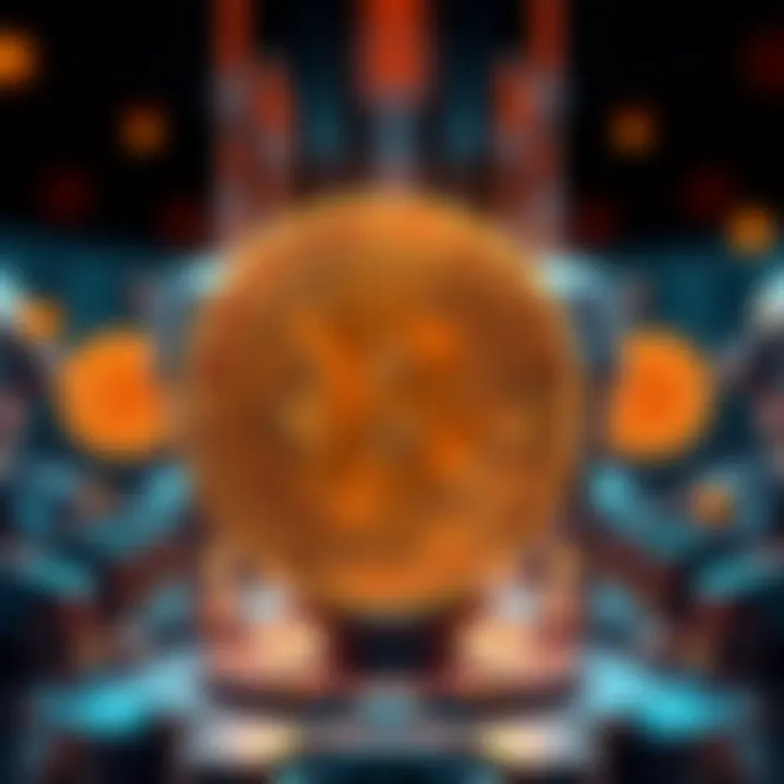 Bitcoin and AI Concept A visual representation of Bitcoin symbols alongside robotic figures, highlighting the relationship between cryptocurrency and the future of work affected by AI.