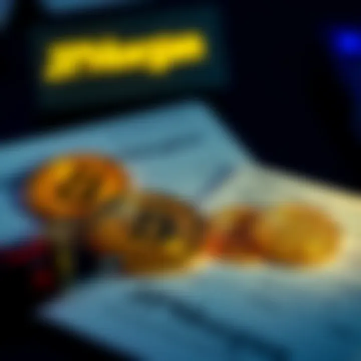A visual representation showing Bitcoin symbols and loan documents, illustrating JPMorgan's new loan program using Bitcoin as collateral.
