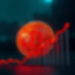 A Bitcoin symbol next to a graph showing upward trends, representing its potential impact on inflation and prices.