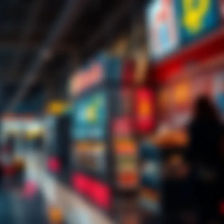 A Bitcoin kiosk located in a shopping center in Krakow, Poland, surrounded by lunch options
