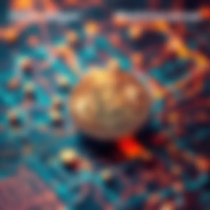 A digital representation of the Bitcoin blockchain showing transactions being updated after all bitcoins are mined.