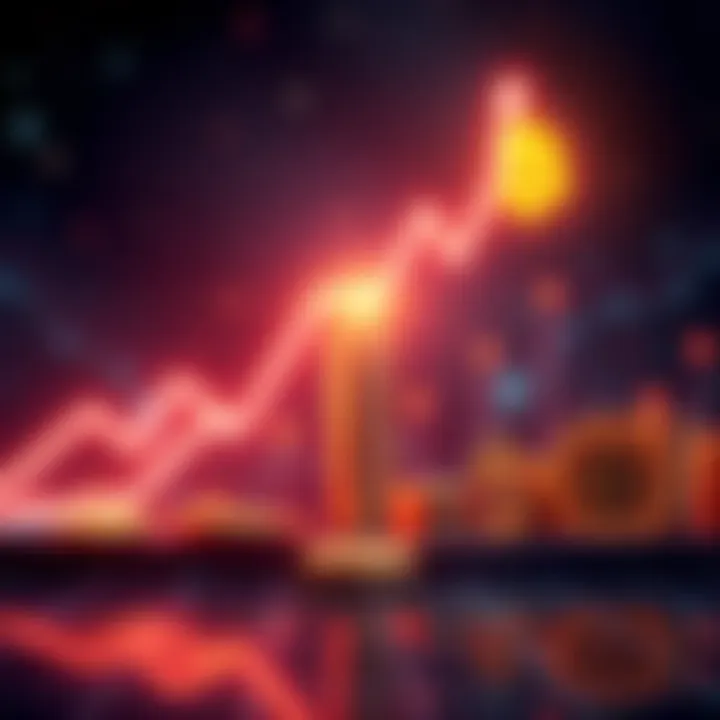 Graphic showing Bitcoin rising towards $1 million with upward trend lines and financial symbols