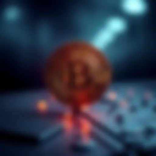 A Bitcoin symbol surrounded by a question mark, symbolizing uncertainty about its future.