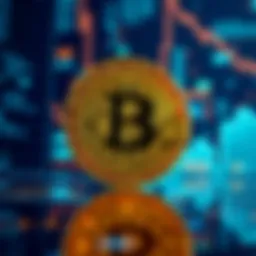 The Bitcoin symbol displayed on a digital screen, symbolizing its influence on finance without traditional controls.