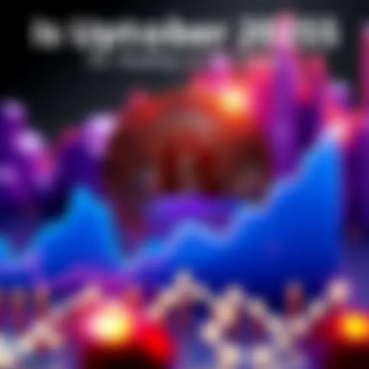 Bitcoin symbol with upward trend A Bitcoin symbol surrounded by graphs showing an upward trend, representing hopes for market growth in October 2025.