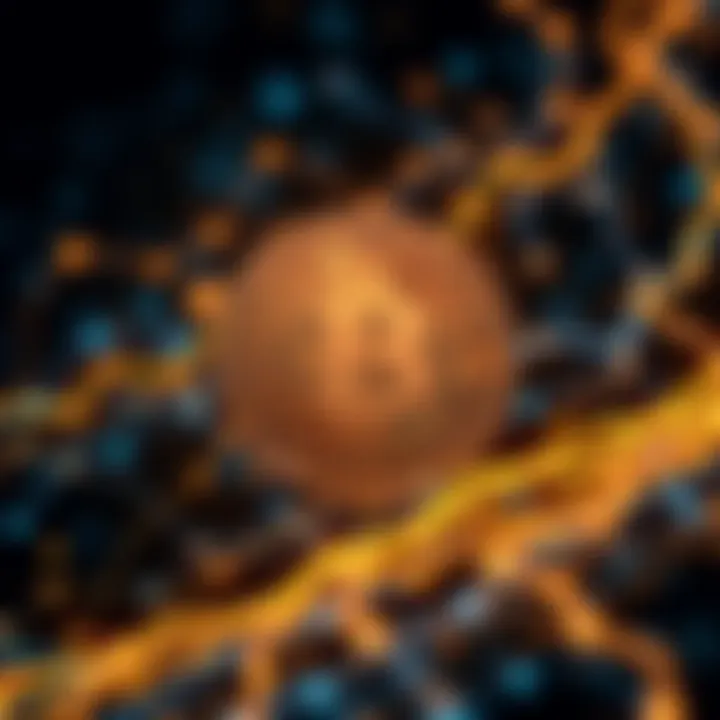 Bitcoin blockchain graphic Illustration of Bitcoin blockchain emphasizing its uptime reliability amidst outages of other platforms