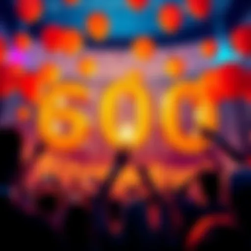 People celebrating 6000 days of Bitcoin with balloons and banners, showcasing excitement and enthusiasm for cryptocurrency