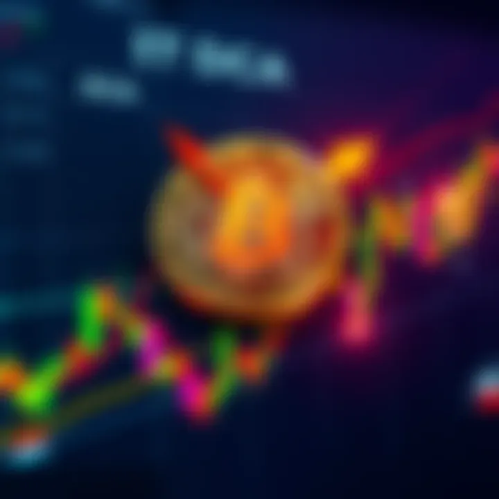 Chart showing Bitcoin price drops and investment points with arrows indicating Dollar-Cost Averaging strategy