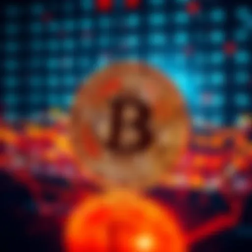 A visual representation of Bitcoin depicted as changing digital numbers on a screen, highlighting its nature as non-tangible currency.