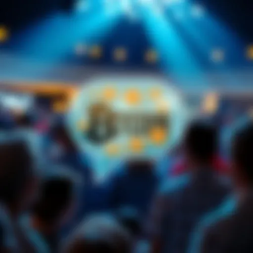 A graphic showing a chat bubble filled with Bitcoin symbols, representing a conversation among enthusiasts.