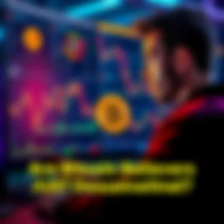 A person looking at Bitcoin graphs and charts, contemplating its future and wealth potential.