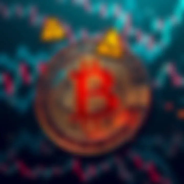 Bitcoin Future Challenges A graphic showing Bitcoin's logo with warning signs and market charts, symbolizing uncertainty in 2025.