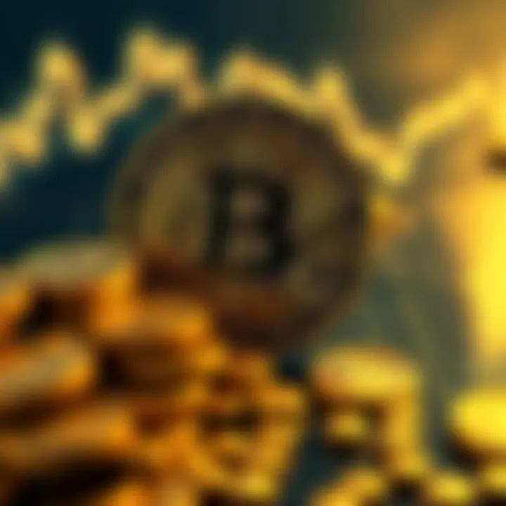 Bitcoin and Gold Comparison A visual comparison of Bitcoin and gold coins, highlighting Bitcoin's rise over gold in a financial chart format