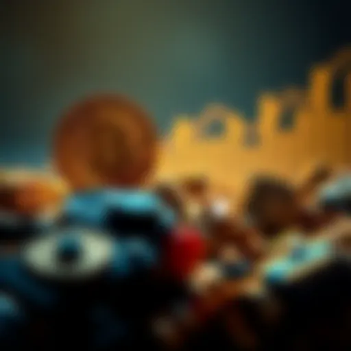 A visual representation showing Bitcoin's rise while gold's value declines, with policy change indicators in the background.