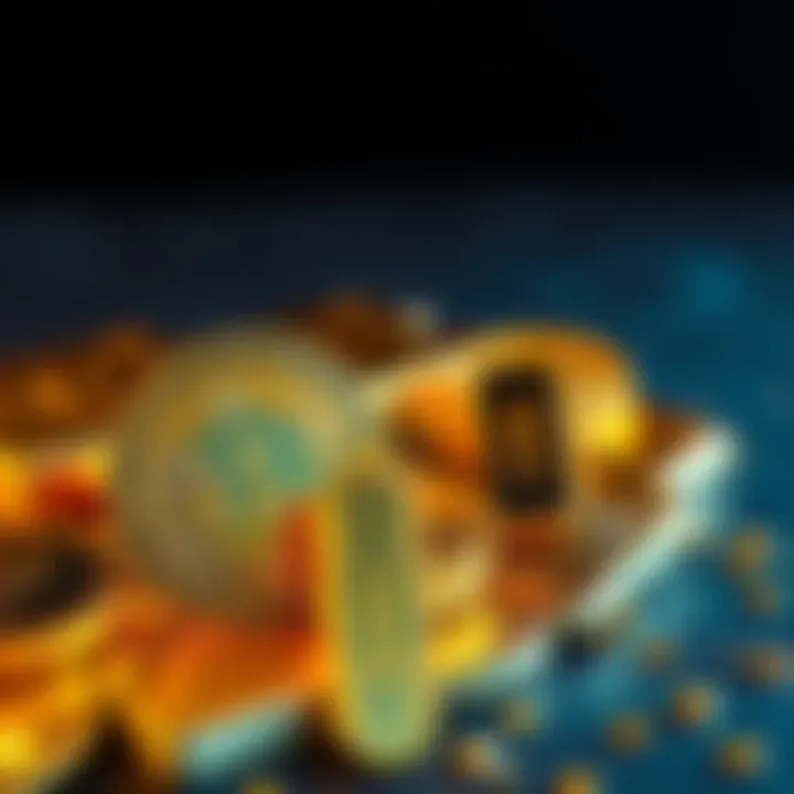 A visual comparison showing Bitcoin coins alongside gold bars, symbolizing the debate on their value as assets.