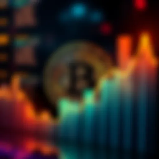 A Bitcoin symbol with a graph showing upward growth, representing the rise of digital currency.