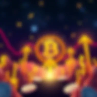 Bitcoin Reaches New High Illustration of Bitcoin logo with arrows pointing upward and dollar signs, showcasing the rise to $100,000.