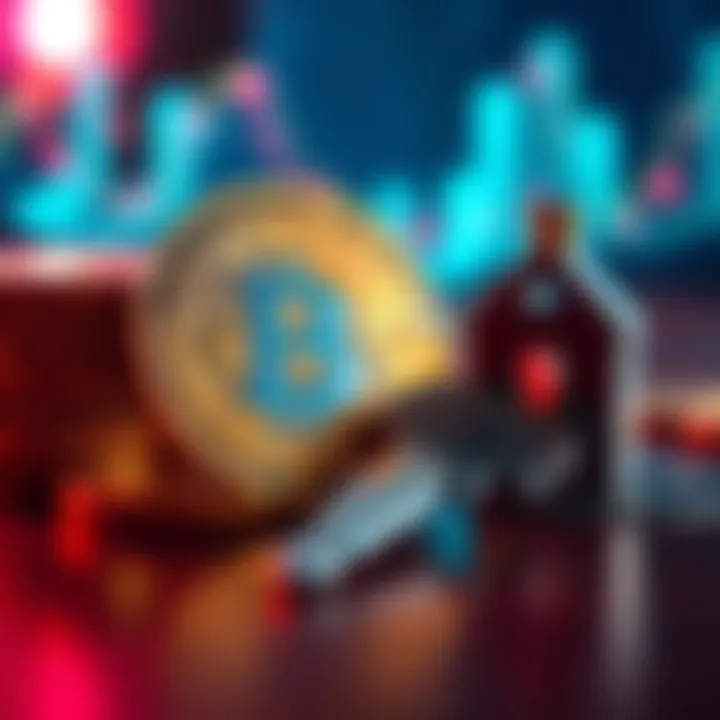 Bitcoin and house keys A visual representation of Bitcoin coins alongside house keys, symbolizing the decision of selling Bitcoin for a home loan.