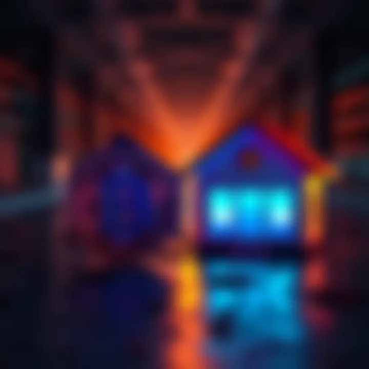 Bitcoin and Home Price Comparison Graphic showing Bitcoin symbol alongside a house icon, representing the alignment of Bitcoin value with average US home prices.