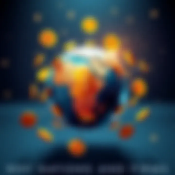 A globe surrounded by Bitcoin symbols representing nations and companies investing in cryptocurrency