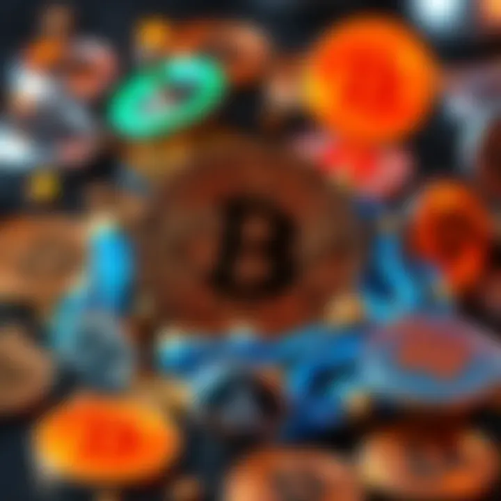 Bitcoin 9-Page Manifesto A digital representation of Bitcoin's 9-page manifesto with cryptocurrency symbols around it