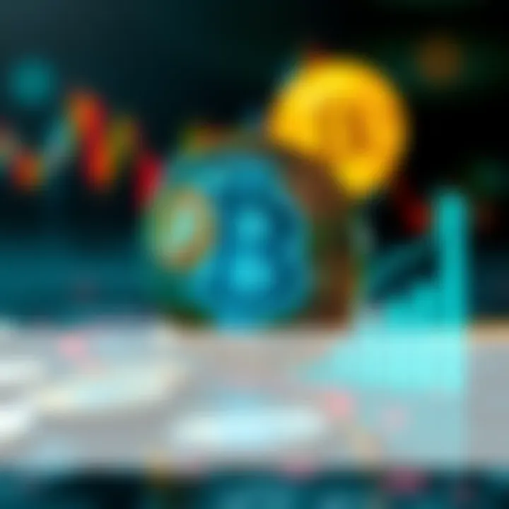 Bitcoin symbol with on-chain dollar transactions graphic showing growth in global payments