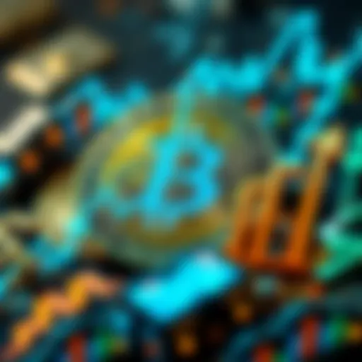 A graphic showing Bitcoin with a price tag of one million dollars, with rising arrows indicating growth