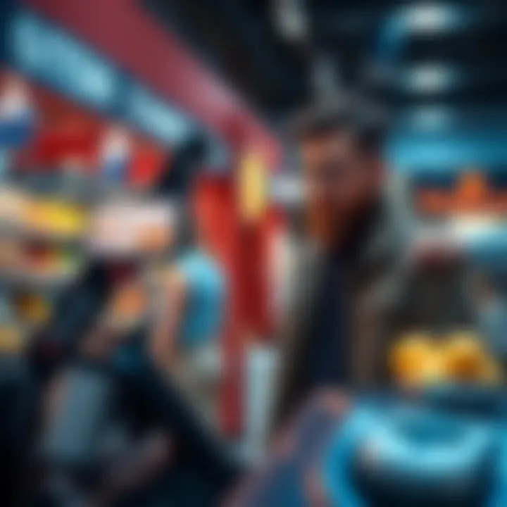 Bitcoin Payment Acceptance A customer making a payment with Bitcoin using a mobile phone at a store checkout.