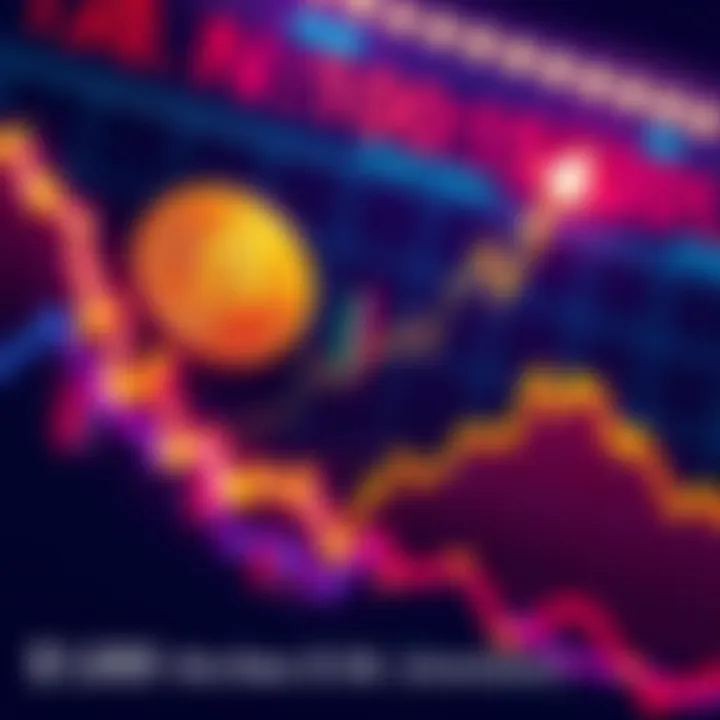 A graph displaying Bitcoin's rapid increase in price towards a target of $100K, with bright colors highlighting the surge.