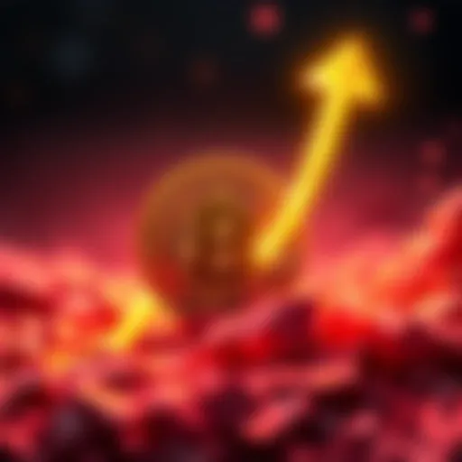 A graphic showing Bitcoin logo with a rising arrow indicating a price forecast of $1 million by 2030, symbolizing optimism in cryptocurrency market.