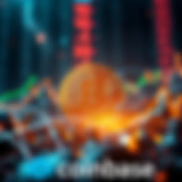 A graphical representation showing Bitcoin's price rising dramatically towards $1 million by 2030, with a Coinbase logo in the foreground.