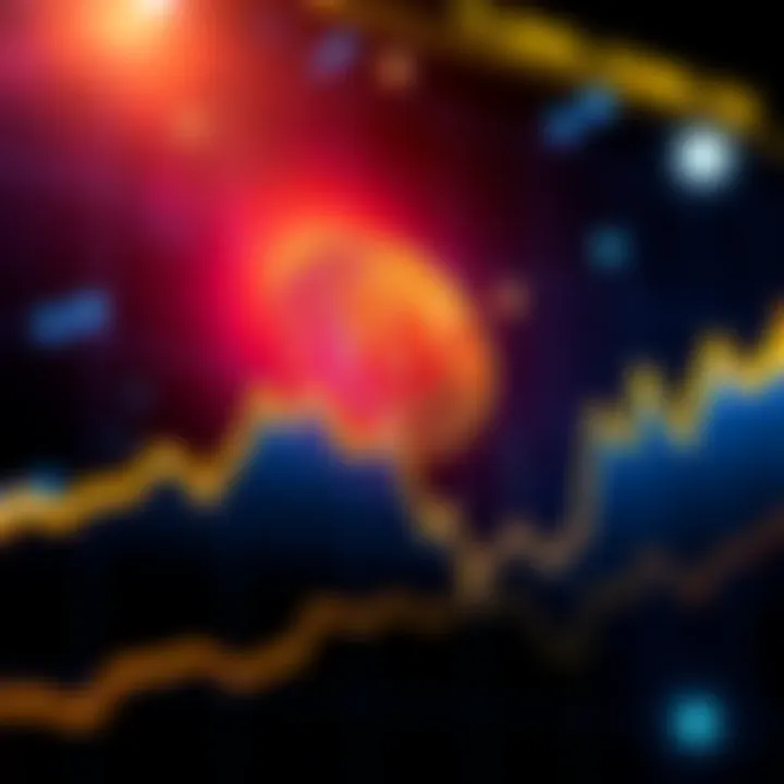 Bitcoin price prediction chart A line chart showing Bitcoin's price trends with an upward trajectory, symbolizing predictions of its rise to $1 million.