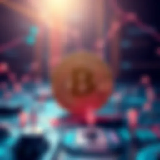 A visual representation of Bitcoin symbol and quantum computing elements, illustrating the impact of quantum technology on Bitcoin's cryptography.