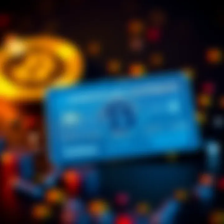 Bitcoin Rewards Credit Card A credit card with Bitcoin logo representing the partnership between American Express and Coinbase.