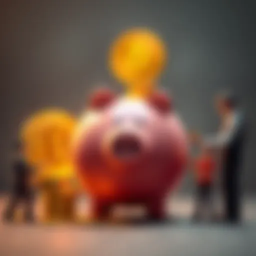 A visual comparison showing Bitcoin's role as a store of value with a piggy bank and its use as a peer-to-peer currency with people exchanging coins