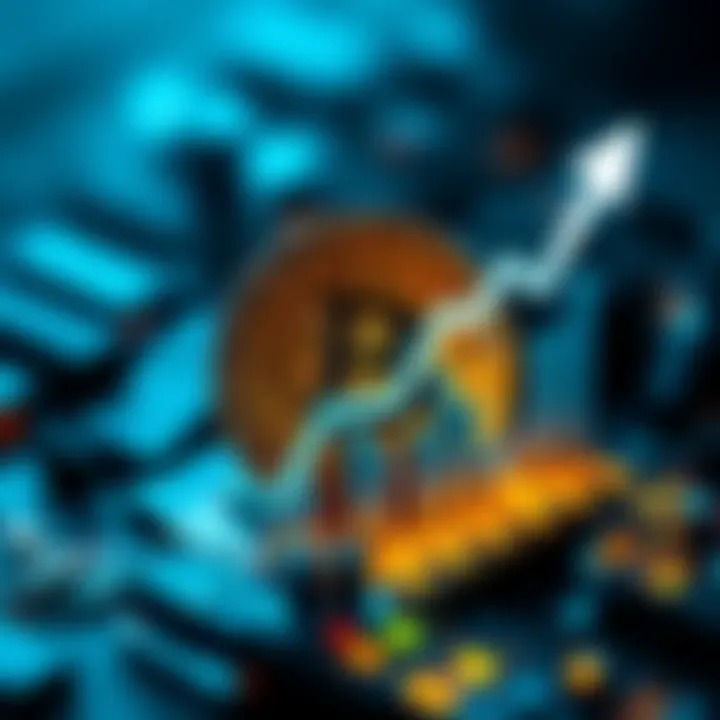 Bitcoin symbol with a rising graph, showing consistent growth over 170 days