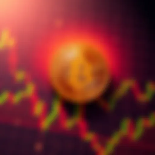 A visual representation of the Bitcoin symbol with a fluctuating price graph in the background, highlighting market trends.