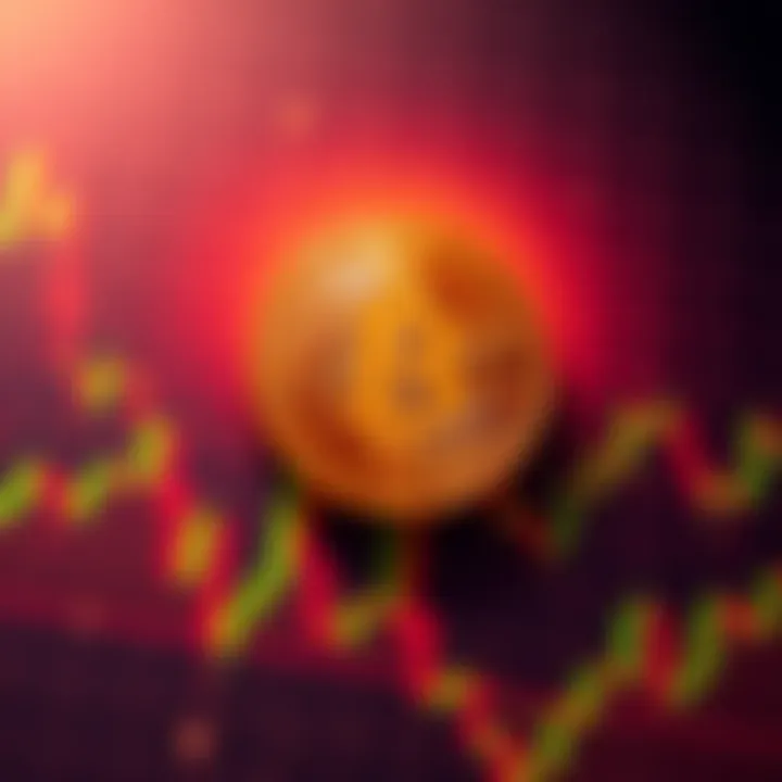 A visual representation of the Bitcoin symbol with a fluctuating price graph in the background, highlighting market trends.