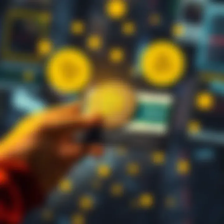 A person sending Bitcoin from a digital wallet, showing a $50 transaction but receiving only $25, with visual symbols for fees and network congestion.