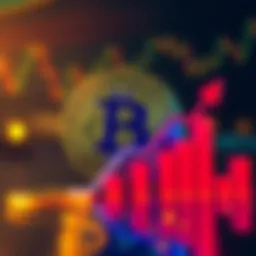 A vibrant Bitcoin logo positioned next to an upward-trending graph symbolizing its strong performance and growth in the market.