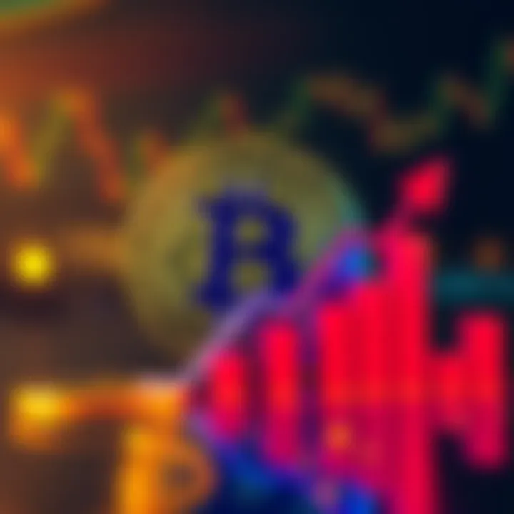 A vibrant Bitcoin logo positioned next to an upward-trending graph symbolizing its strong performance and growth in the market.