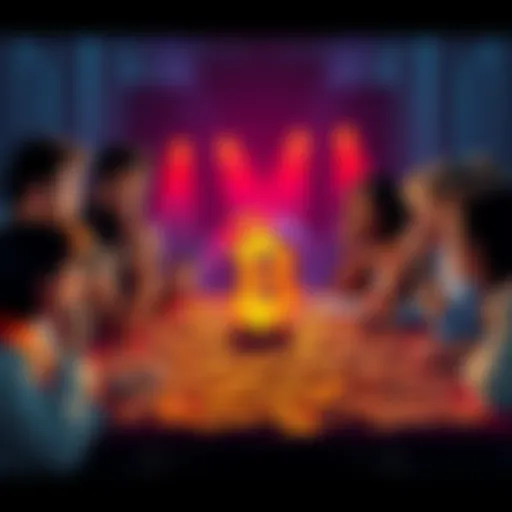 A diverse group of Bitcoin enthusiasts discussing power dynamics around a table filled with digital currency symbols